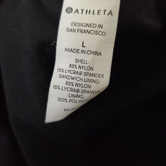 Athleta Swimsuit Size L Aqualuxe Square Plunge One Piece Black - Picture 9 of 9